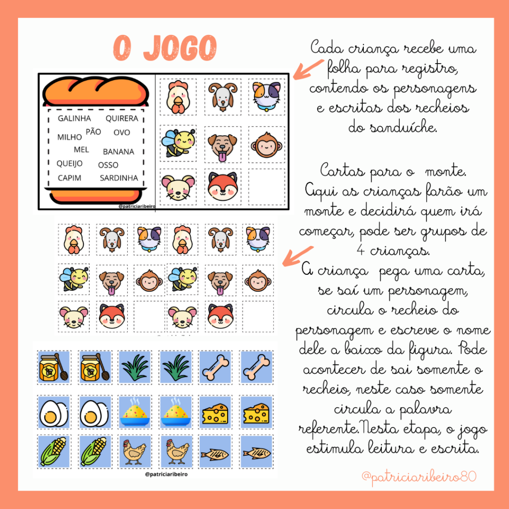 JOGO: O sanduiche da Maricota – Patricia Pedagógicos – Alfabetização ...